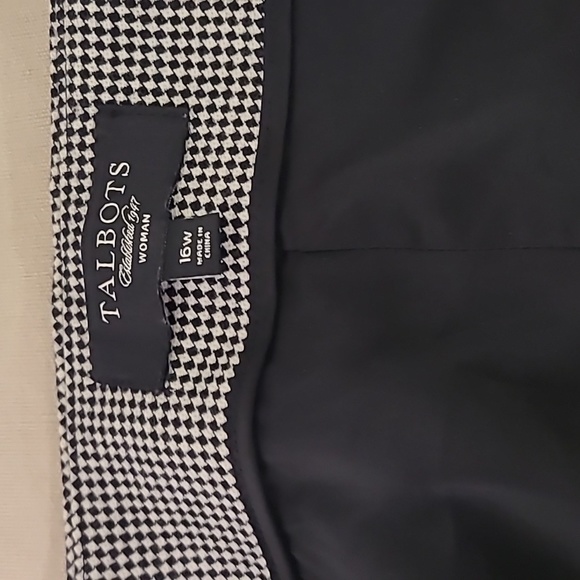 Talbots 16W Plus Herringbone Black and White Wool Pants - Picture 3 of 6
